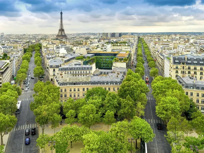 Framed Print : Cityscape from Arc de Triumphe with Eiffel Tower in the back, Champs Elysee, Paris, Ile de France, France Framed Print : Cityscape from Arc de Triumphe with Eiffel Tower in the back, Champs Elysee, Paris, Ile de France, France