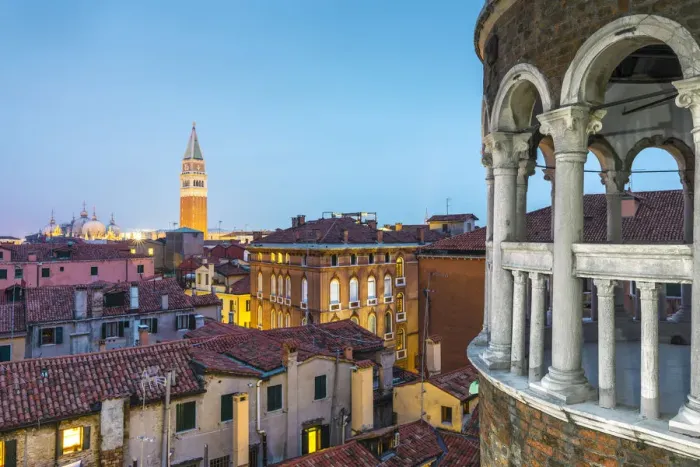 Framed Print : Cityscape at dusk from Palazzo Contarini del Bovolo, Venice, Veneto, Italy Framed Print : Cityscape at dusk from Palazzo Contarini del Bovolo, Venice, Veneto, Italy
