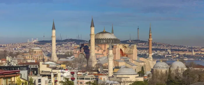 Framed Print : Cityscape with Hagia Sophia, Ayasofya, Istanbul, Turkey