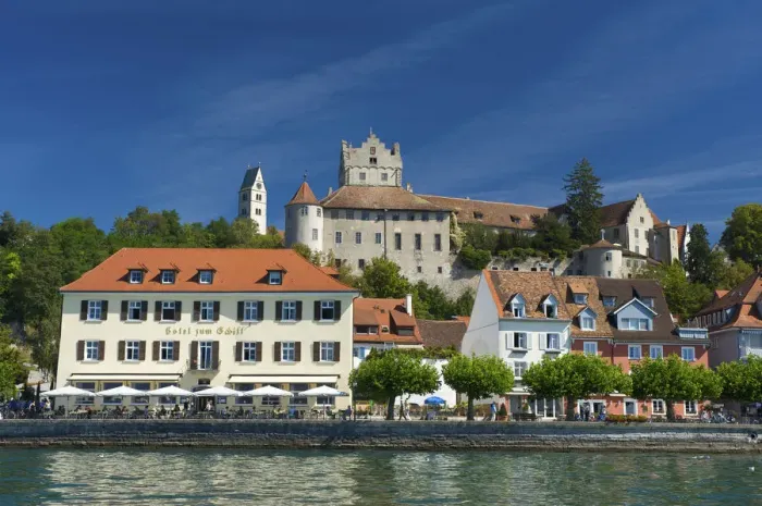 Framed Print : Cityscape of Meersburg, Lake Constance, Baden-Wuerttemberg, Germany
