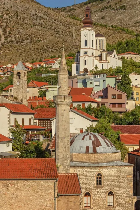 Framed Print : Cityscape of Mostar, Bosnia Framed Print : Cityscape of Mostar, Bosnia