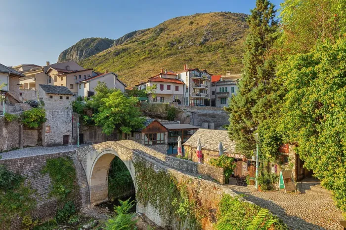 Framed Print : Cityscape of Mostar, Bosnia Framed Print : Cityscape of Mostar, Bosnia