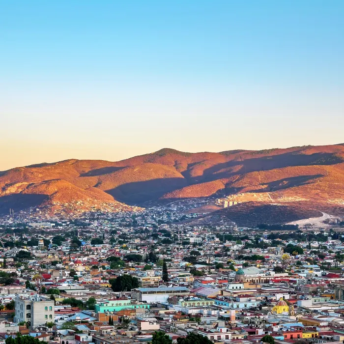 Framed Print : Cityscape seen from Cerro del Fortin at sunset, Oaxaca de Juarez, Oaxaca State, Mexico Framed Print : Cityscape seen from Cerro del Fortin at sunset, Oaxaca de Juarez, Oaxaca State, Mexico