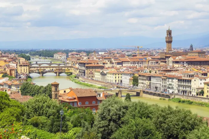 Framed Print : Cityscape view of Florence from the Piazzale Michelangelo, Florence, Tuscany, Italy