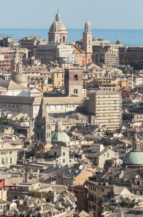 Framed Print : Cityscape, top view, Genoa, Liguria, Italy Framed Print : Cityscape, top view, Genoa, Liguria, Italy