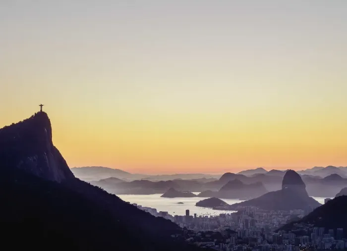 Framed Print : Cityscape from Vista Chinesa at dawn, Rio de Janeiro, Brazil Framed Print : Cityscape from Vista Chinesa at dawn, Rio de Janeiro, Brazil