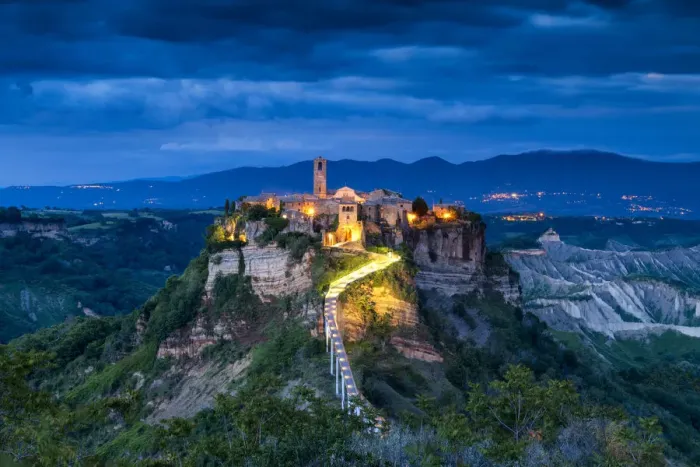 Framed Print : Civita di Bagnoregio at Twilight, Lazio, Italy Framed Print : Civita di Bagnoregio at Twilight, Lazio, Italy