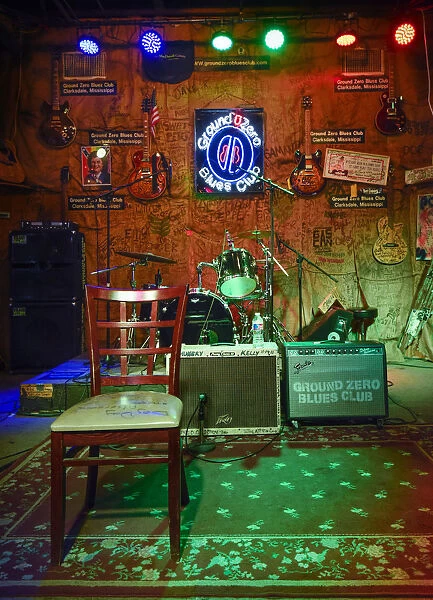 Clarksdale, Mississippi, Ground Zero Blues Club Stage, Owned By The Actor Morgan Freeman