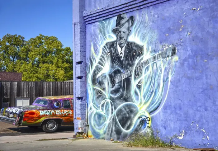 Framed Print : Clarksdale, Mississippi, Robert Johnson Mural Framed Print : Clarksdale, Mississippi, Robert Johnson Mural
