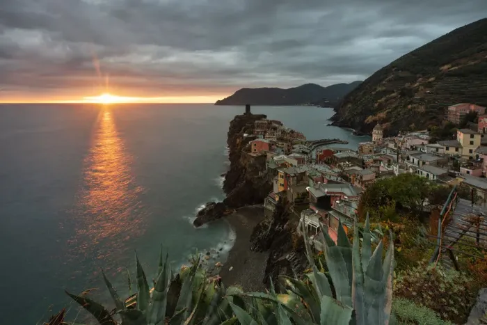 Framed Print : classic view of Vernazza at sunset, national park of Cinque Terre, municipality of Framed Print : classic view of Vernazza at sunset, national park of Cinque Terre, municipality of