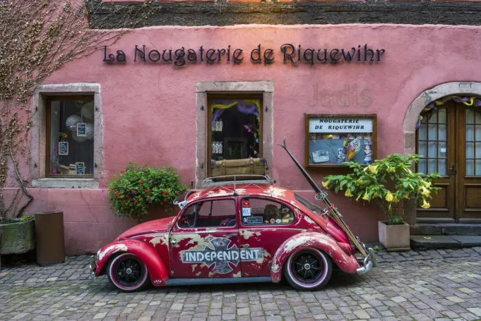 Framed Print : Classic VW, Riquewihr, Alsace, France Framed Print : Classic VW, Riquewihr, Alsace, France