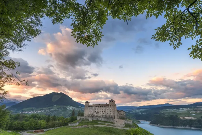 Framed Print : Cles castle at sunset Europe, Italy, Trentino, Non valley, Trento province, Cles Framed Print : Cles castle at sunset Europe, Italy, Trentino, Non valley, Trento province, Cles