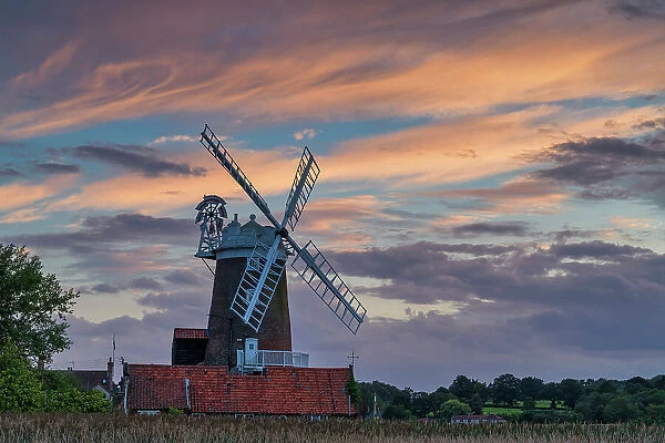 Cley Mill at Sunset, Cley, Norfolk, England