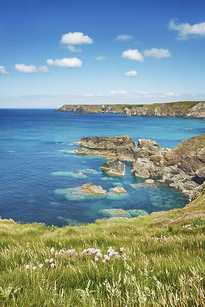 Cliff landscape near Pentreath Beach - United Kingdom, England, Cornwall, Lizard