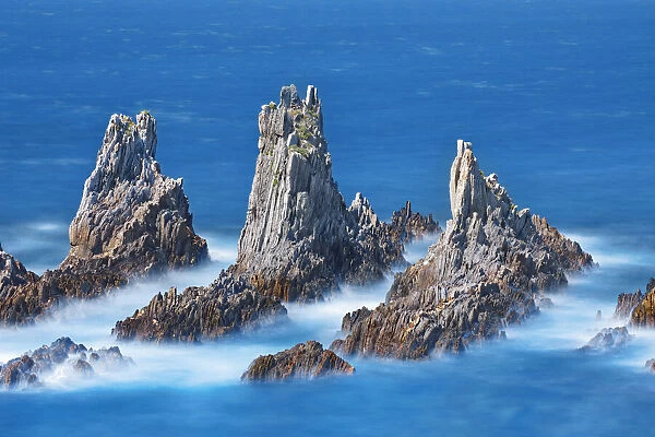 Cliff landscape with rock needles - Spain, Asturias, Eo-Navia, Luarca