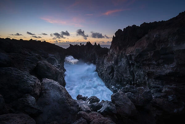 Cliffs in Los Hervideros, Timanfaya National Park, Lanzarote, Canary Island, Spain, Europe