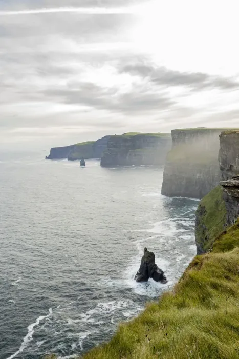 Framed Print : Cliffs of Moher with stack. Liscannor, Munster, Co. Clare, Ireland, Europe