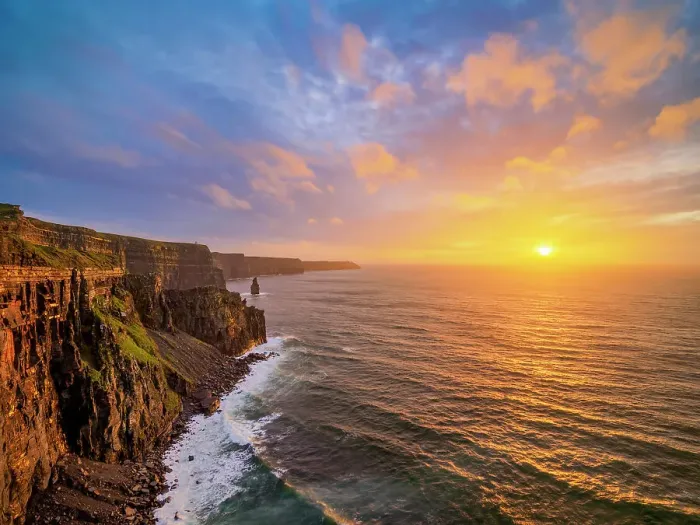 Framed Print : Cliffs of Moher at sunset, County Clare, Ireland Framed Print : Cliffs of Moher at sunset, County Clare, Ireland