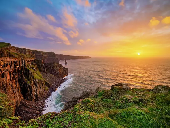 Framed Print : Cliffs of Moher at sunset, County Clare, Ireland Framed Print : Cliffs of Moher at sunset, County Clare, Ireland