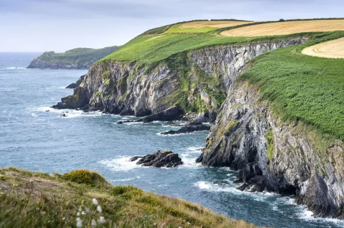 Framed Print : Cliffs and seascape in southern Ireland, County Cork Framed Print : Cliffs and seascape in southern Ireland, County Cork