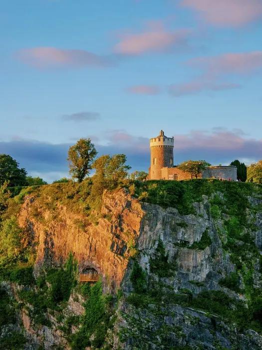 Framed Print : Clifton Observatory at sunset, Bristol, England, United Kingdom Framed Print : Clifton Observatory at sunset, Bristol, England, United Kingdom