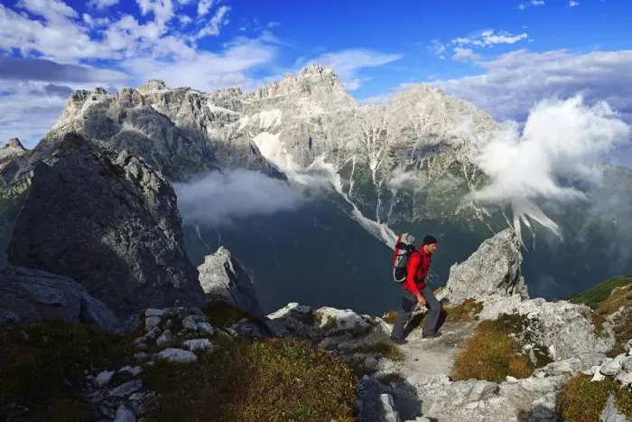 Framed Print : Climb to the Croda Rossa, Alta Pusteria, Sexten Dolomites, South Tyrol, Italy, MR Framed Print : Climb to the Croda Rossa, Alta Pusteria, Sexten Dolomites, South Tyrol, Italy, MR