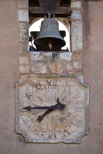 Clock detail in Roussillion, Provence-Alpes-Ca'te d Azur, Provence France, Europe