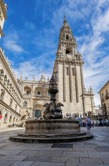 Framed Print : Clock tower, Cathedral, Santiago de Compostela, Galicia, Spain Framed Print : Clock tower, Cathedral, Santiago de Compostela, Galicia, Spain