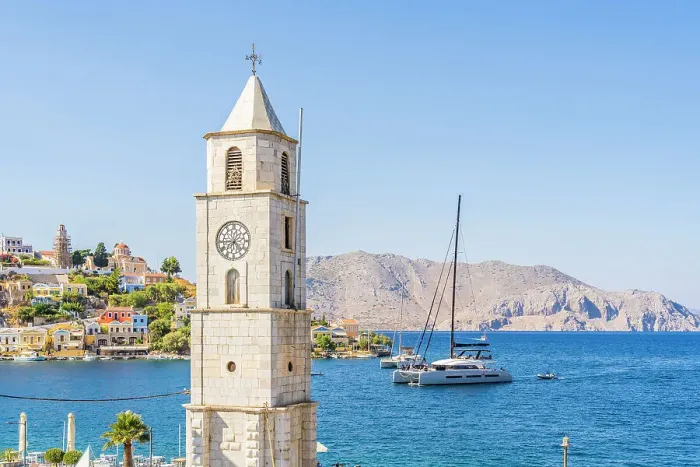 Framed Print : Clock tower, Symi, Dodecanese Islands, Greece Framed Print : Clock tower, Symi, Dodecanese Islands, Greece