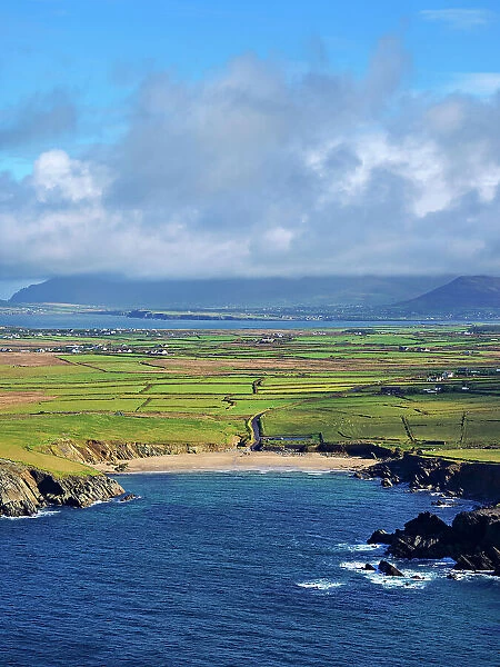 Clogher Strand Beach, elevated view, Dingle Peninsula, County Kerry, Ireland