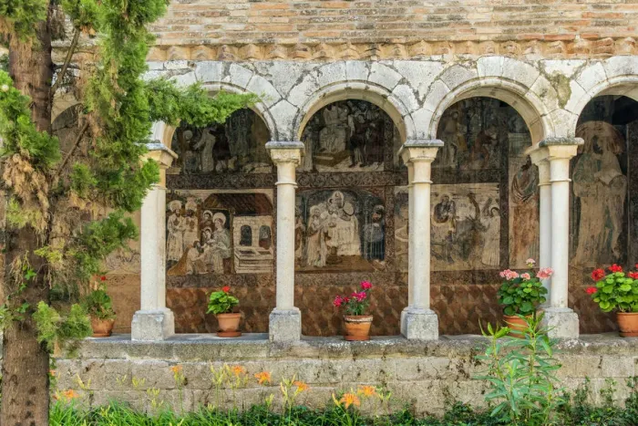 Framed Print : Cloister, Collegiate church of Santa Maria, Alquezar, Aragon, Spain Framed Print : Cloister, Collegiate church of Santa Maria, Alquezar, Aragon, Spain