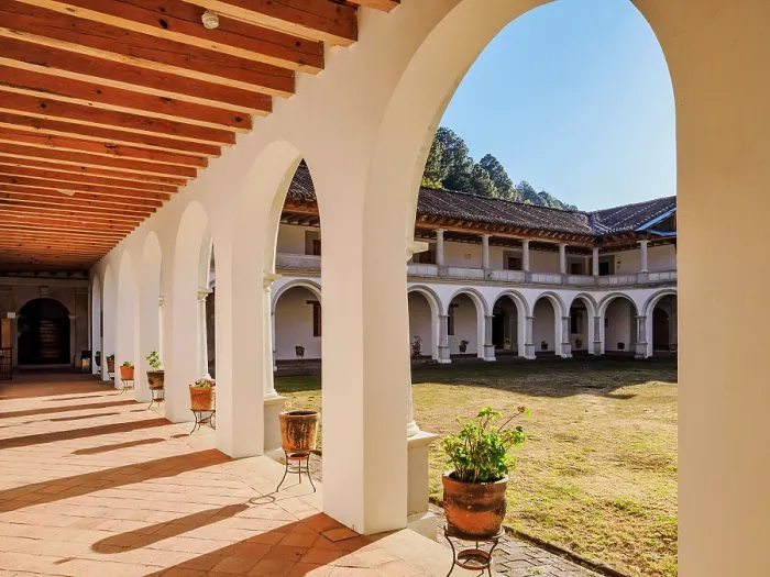 Framed Print : Cloister at former La Merced Convent, now housing the Amber Museum, San Cristobal de las Casas, Chiapas State, Mexico Framed Print : Cloister at former La Merced Convent, now housing the Amber Museum, San Cristobal de las Casas, Chiapas State, Mexico