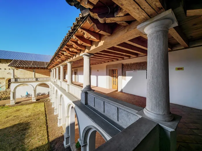 Framed Print : Cloister at former La Merced Convent, now housing the Amber Museum, San Cristobal de las Casas, Chiapas State, Mexico