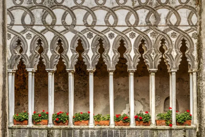 Framed Print : Cloister, Villa Rufolo, Ravello, Amalfi coast, Campania, Italy Framed Print : Cloister, Villa Rufolo, Ravello, Amalfi coast, Campania, Italy
