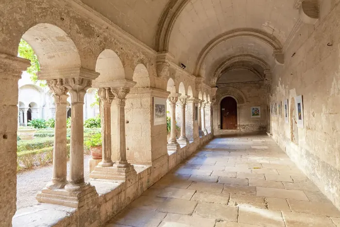 Framed Print : Cloisters at Saint-Paul Asylum where Vincent van Gogh was Hospitalised, Saint-Remy-de-Provence, Provence-Alpes-Cote d'Azur, France