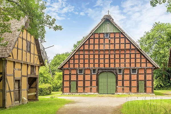 Cloppenburg Museum Village: Main house of the Haake farm in Cappeln (Cloppenburg district, built in 1793), Emsland, Lower Saxony, Germany