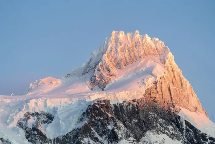 Framed Print : Close up on the peak of Cerro Paine Grande at dawn. Torres del Paine National Park Framed Print : Close up on the peak of Cerro Paine Grande at dawn. Torres del Paine National Park