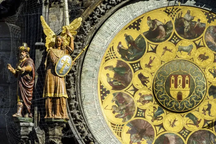 Framed Print : Close-up view of the calendar plate of the Prague astronomical clock, Prague, Bohemia Framed Print : Close-up view of the calendar plate of the Prague astronomical clock, Prague, Bohemia