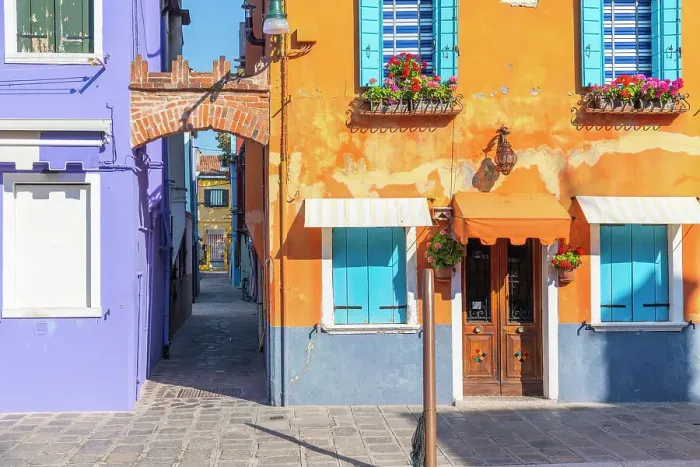 Framed Print : A close up view of the colorful houses of Burano Island (near Venice) on a sunny summer morning. Burano, Venezia, Italy Framed Print : A close up view of the colorful houses of Burano Island (near Venice) on a sunny summer morning. Burano, Venezia, Italy
