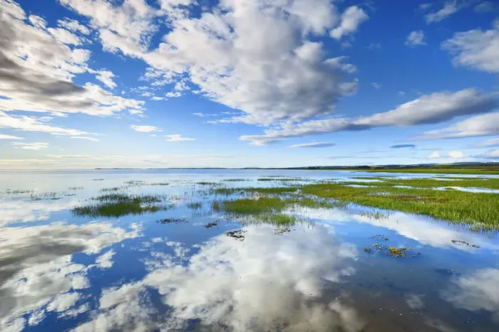 Framed Print : Cloud impression - United Kingdom, England, Northumberland, Beal, Lindisfarne Causeway Framed Print : Cloud impression - United Kingdom, England, Northumberland, Beal, Lindisfarne Causeway