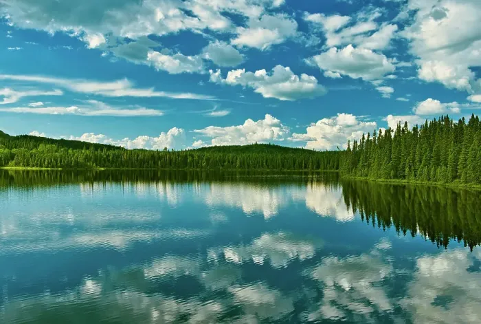 Framed Print : Cloud reflection on la Rivie√E√Nre Saint-Maurice (Saint-Maurice River) Grande-Anse Quebec, Canada
