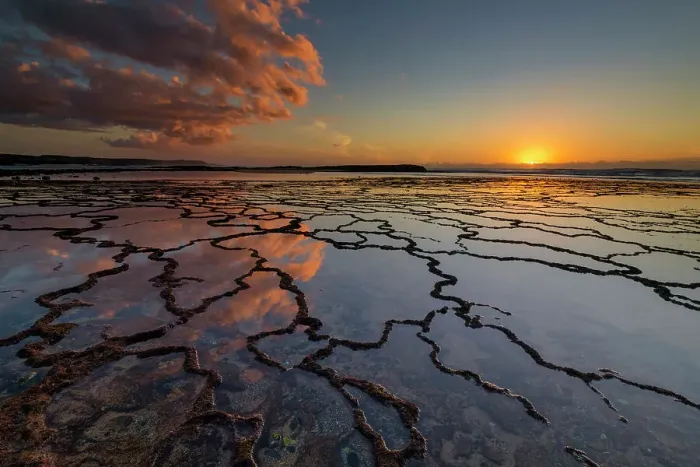 Framed Print : Clouds Refelcting in Tide Pools at Sunset, Vila Nova de Milfontes, Alentejo, Portugal Framed Print : Clouds Refelcting in Tide Pools at Sunset, Vila Nova de Milfontes, Alentejo, Portugal