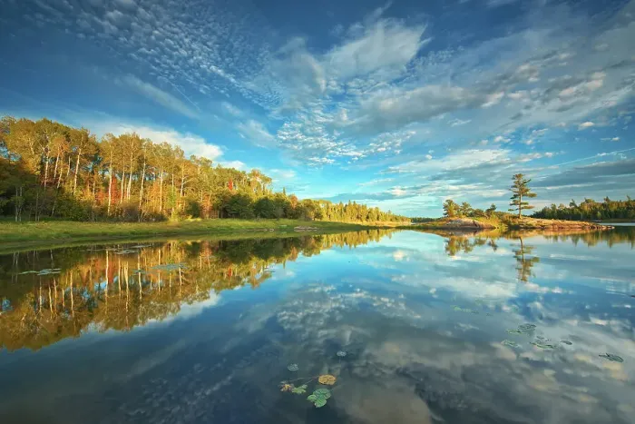 Framed Print : Clouds reflected in Middle Lake Kenora, Ontario, Canada Framed Print : Clouds reflected in Middle Lake Kenora, Ontario, Canada