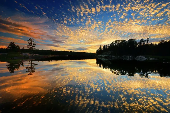 Framed Print : Clouds reflected in Middle Lake at sunset Kenora Ontario, Canada Framed Print : Clouds reflected in Middle Lake at sunset Kenora Ontario, Canada