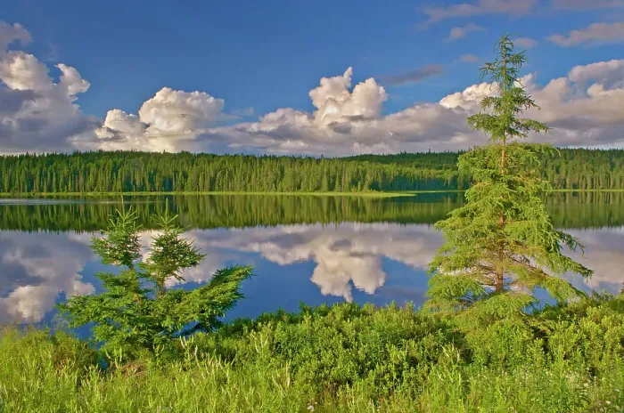 Framed Print : CLouds reflected in Trail Lake. Hwy 105 North of Vermillion Bay, Ontario, Canada Framed Print : CLouds reflected in Trail Lake. Hwy 105 North of Vermillion Bay, Ontario, Canada