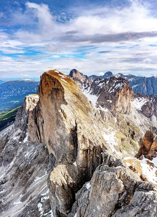 Framed Print : Clouds over Roda di Vael rock peaks with Catinaccio Rosengarten mountain range on background, Dolomites, South Tyrol, Italy Framed Print : Clouds over Roda di Vael rock peaks with Catinaccio Rosengarten mountain range on background, Dolomites, South Tyrol, Italy