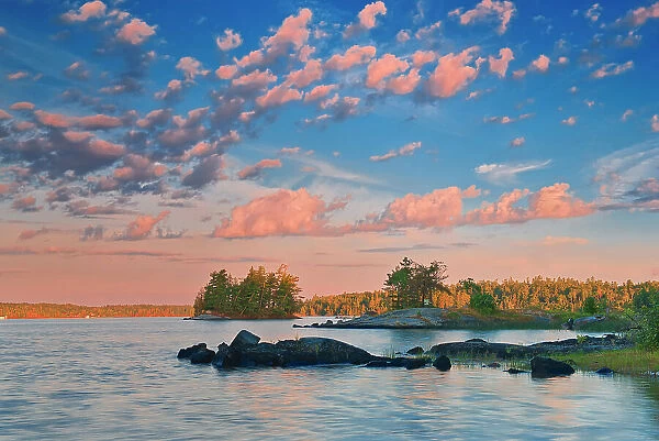 Clouds at sunrise on Lake of the Woods Sioux Narrows Provincial PArk, Ontario, Canada