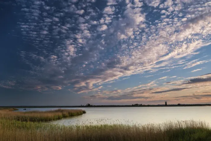 Framed Print : Cloudscape over Breydon Water with Berney Arms Mill in distance, near Great Yarmouth Framed Print : Cloudscape over Breydon Water with Berney Arms Mill in distance, near Great Yarmouth