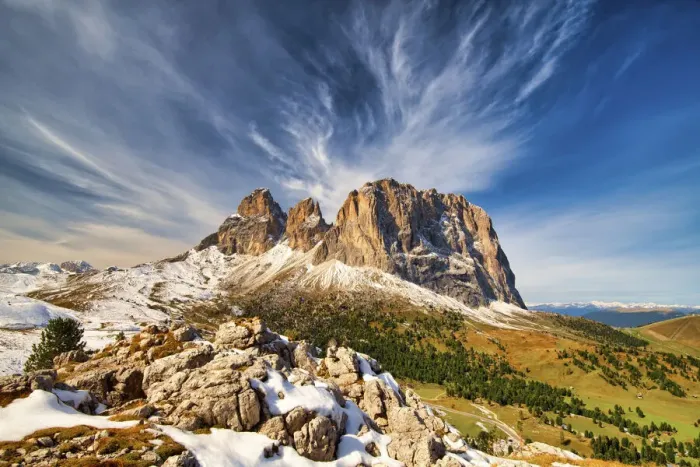 Framed Print : Cloudscape over Sassolungo, South Tyrol, Dolomites, Italy