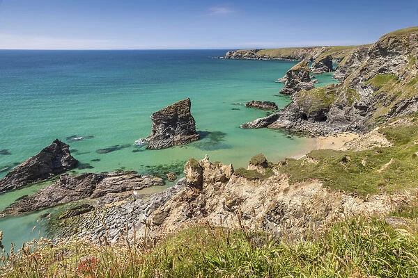 Coast Bedruthan Steps at Padstow, Cornwall, England